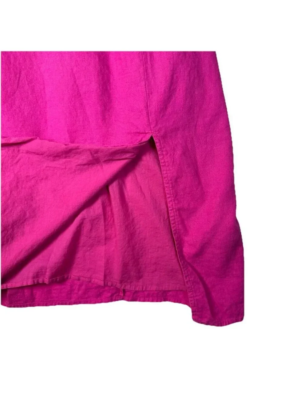 J.CREW Pink Linen Blend Slip Dress Midi Strappy V-Neck Size 10 Sheath Vacation